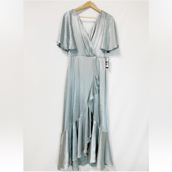 Taylor Satin Yoryu Maxi Dress Women's Black Seaform Size 8 - Picture 1 of 7